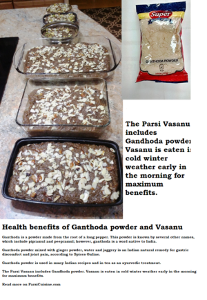 Health benefits of Ganthoda powder in Parsi Vasanu